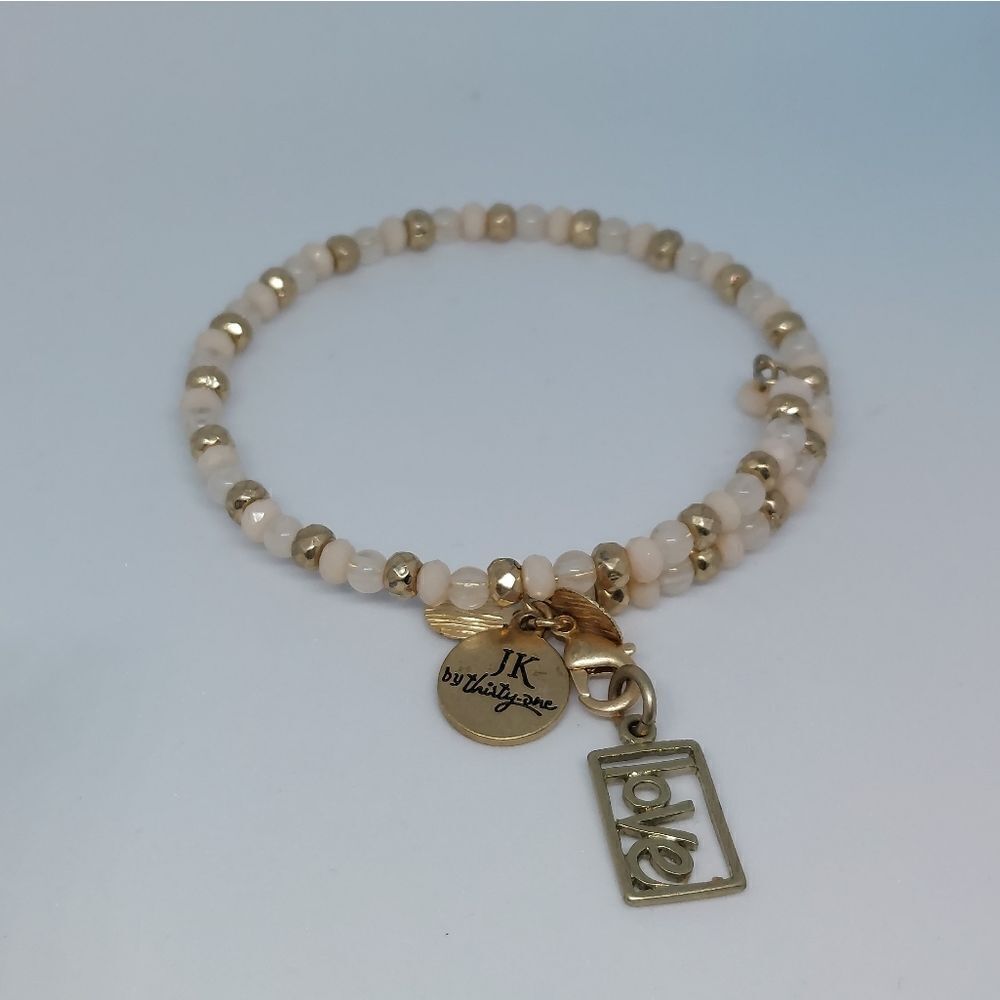 JK by Thirty-One Beaded Charm Love Bracelet